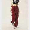 2023 Unisex High-Waist Red Cuff Overalls: Niche Style, Loose Fit Wide-Leg Pants
