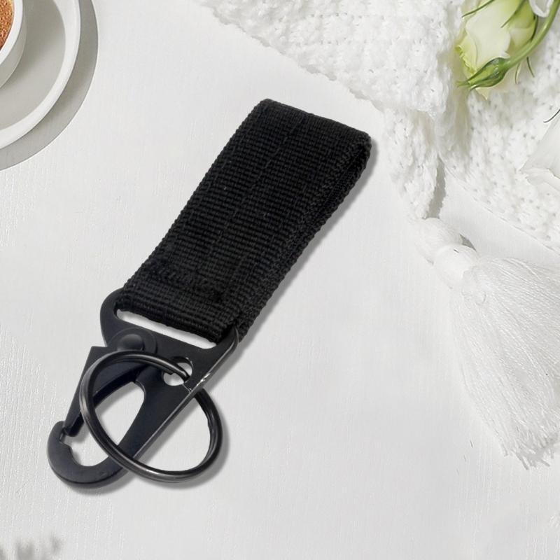 Taktischer Schlüsselhalter Gürtelclip Hängende Karabinerhaken Nylon Gurtband Schnalle Riemenclip für Molle-Gürtel Rucksack Tasche