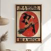 1PC Vintage Witch Canvas Wall Art  Frameless Polyester Hanging Decor for Living Room Bedroom or Retro WitchcraftThemed Sp