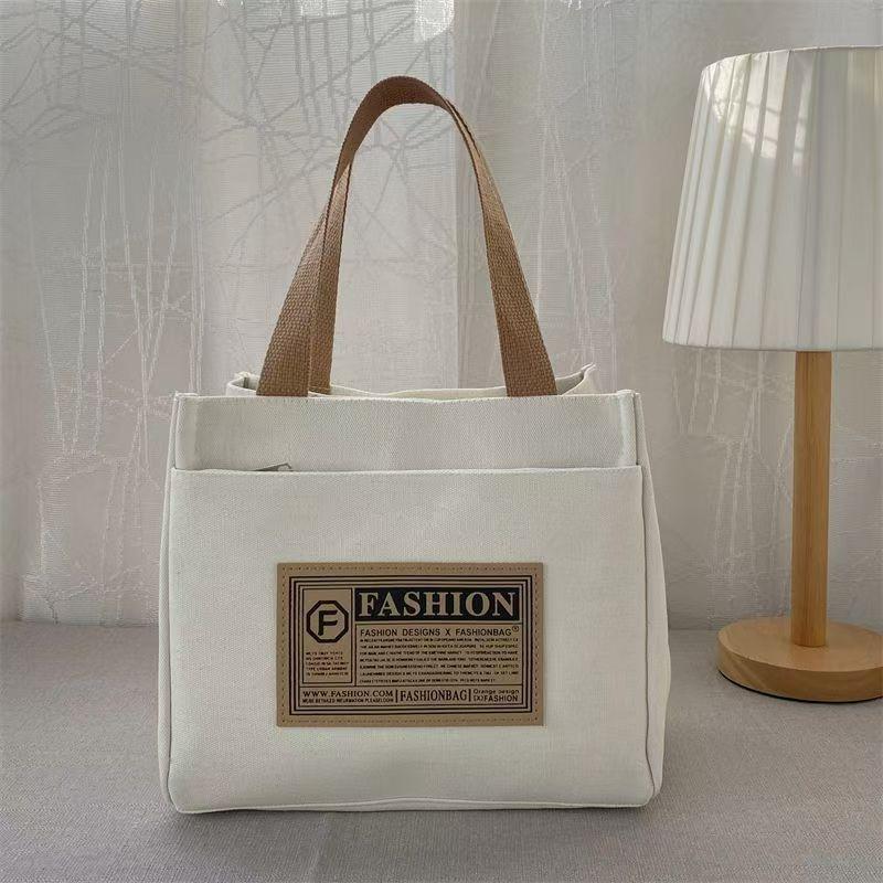 Simple Portable Pattern Versatile Handbag Office Worker Casual Travel Lunch Tote Bag