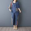 DIMANAF Plus Size Pants Suits Women Sets Suits Loose Tops Shirts Long Pants Cotton Vintage Casual Clothing Summer