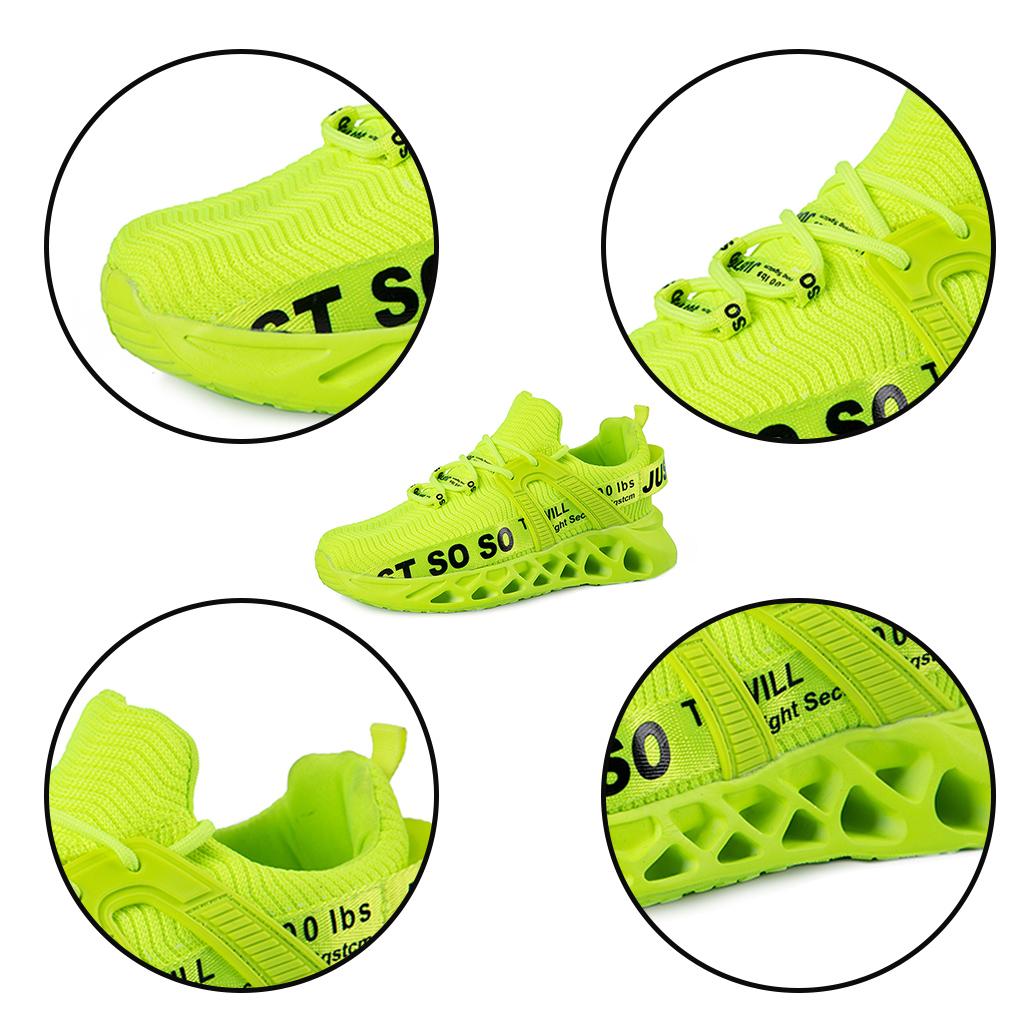 Boy Sneakers Sports Mesh Knitting Athletic Running Fitness Leisure Fashion Absorption Shoes Tennis Footwear Casual Shock