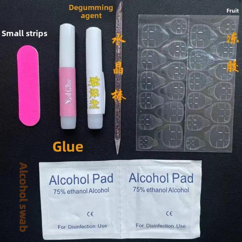 Disposable Nail Polish Suit, Alcohol Cotton Swabs, Crystal Sticks, Nail Art Material Kit, Nail Art Tool Material Kit