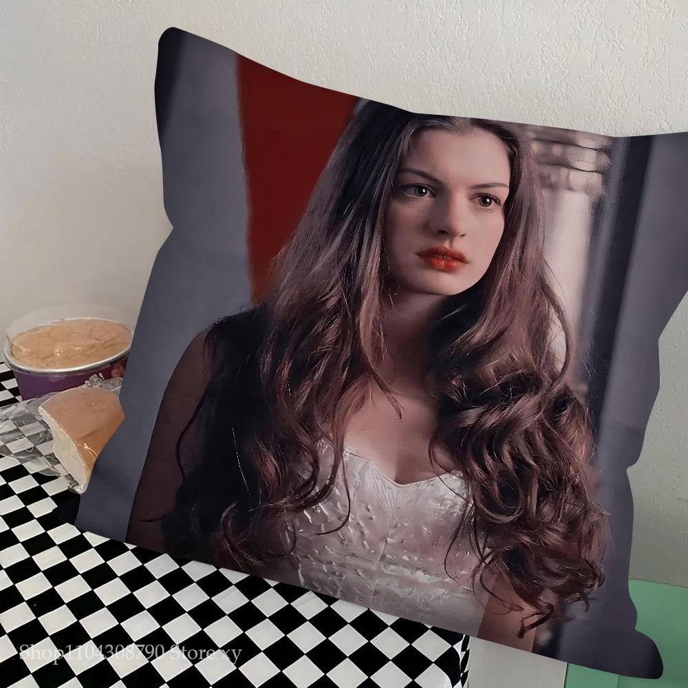 Anne Hathaway Pillow Case Square Pillow Bedroom Sofa Leisure Comfort Cushion Car Living Room Home Decoration
