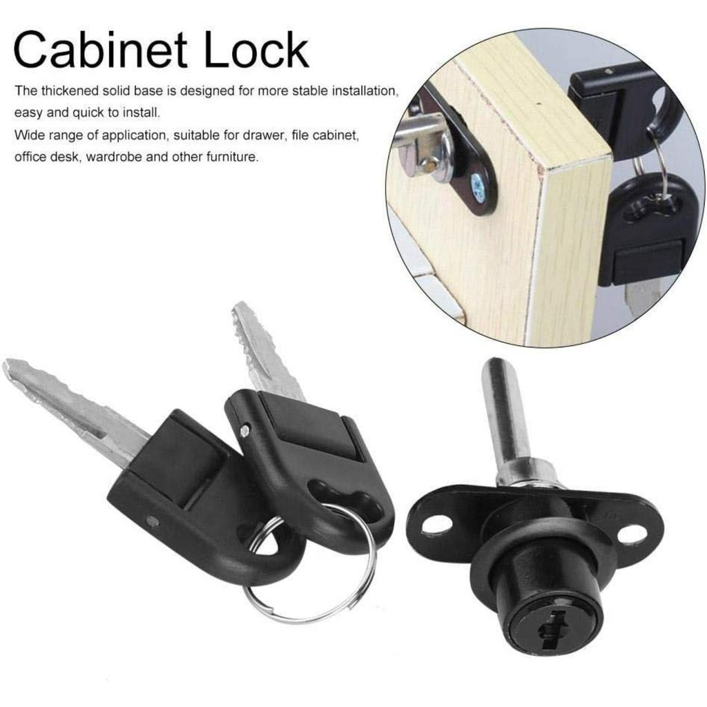 Cabinet Locks with Keys, 2Pcs Zinc Alloy Cam Lock Set for Cabinets, Furniture, Drawer, Wardrobe, File Lock, RV Storage, Tool Box, 16mm