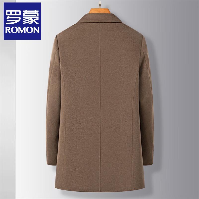 Lomon Men's Winter Mid-Length Wool Blend Overcoat