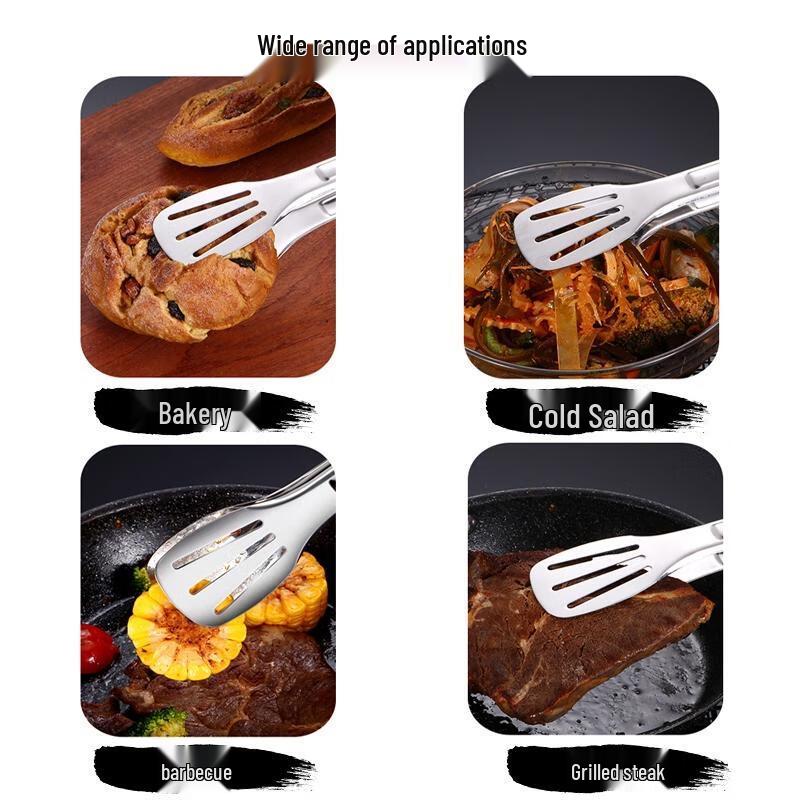 HANDUNYOU 7-inch 304 Stainless Steel Food Tongs
