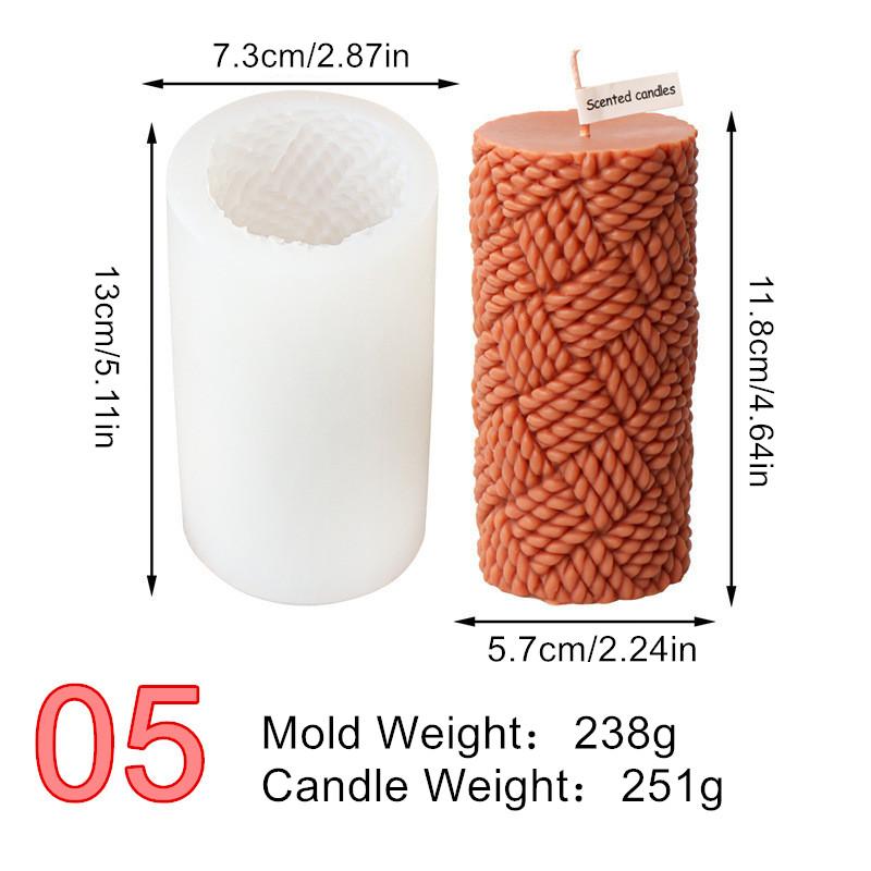 1PC Geometric Ball Cylindrical Candle Silicone Mold DIY woolen yarn bal Soft Bag Sofa Rubik's Cube Soap Resin Craft Cake Fondant