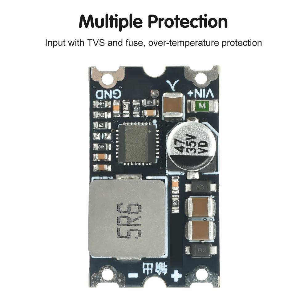 DC-DC Buck Module 6-35V to 5V 12V Fixed Output Power Converter 8A Mini Buck Regulator Step Down Module with TVS 500kHz lowripple