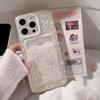 Linda Cartera con Forma de Concha de Flor, Tarjetero, Funda para Teléfono para iPhone 16 15 14 13 12 11 Pro X XR XS Max 8 7 Plus SE, Protección de Lente, Funda Suave