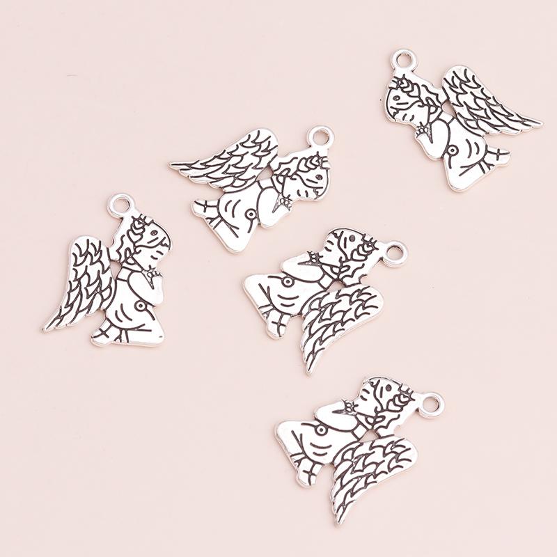 

20pcs 25x17mm Metal Alloy Wings Cupid Angel Pendants Charms for DIY Bracelets Necklaces Handmade Finding белый