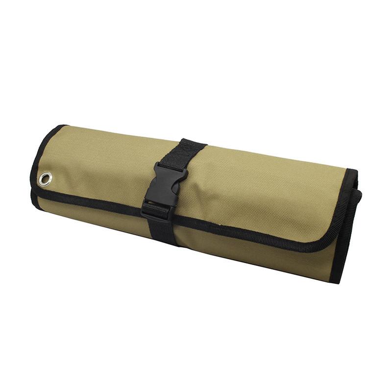 Portable Tool Roll Bag, Heavy Duty Oxford Canvas Multi-Pocket Storage Pouch Organizer for Motorcycle, Mechanic, Electrician, Roll Up Wrench Case
