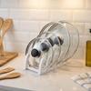 Plastic Pot Lid Rack Large Capacity Vertical Pan Lid Storage Rack Cookware Organizer  for Kitchen