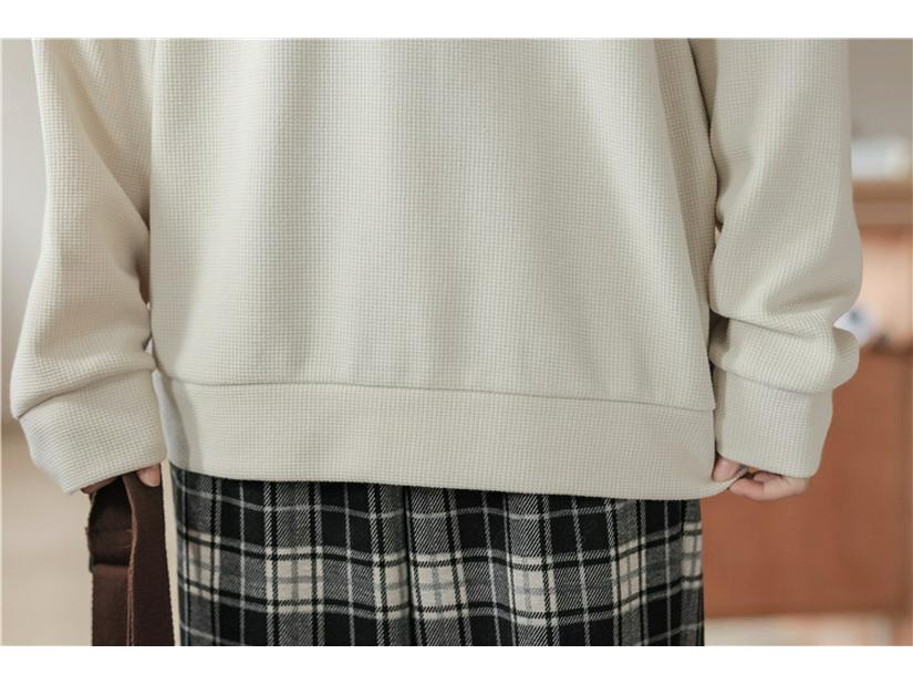 Retro Loose-Fit Polo Sweatshirt - Casual Long Sleeve Top