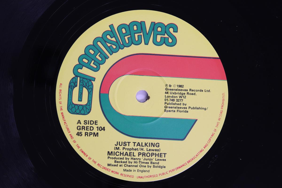 

12-дюймовая пластинка MICHAEL PROPHET PAPA DIMES Just Talking Thru Me GRED104 GREENSLEEVES RE 1982 UK Регги Ска Даб Б/У