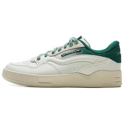 Li Ning 001 BTC 2 Pohodlné Všestranné Protišmykové Odolné voči Opotrebeniu Nízke Skate Topánky Unisex Tenisky Biela Zelená AGCV019-2
