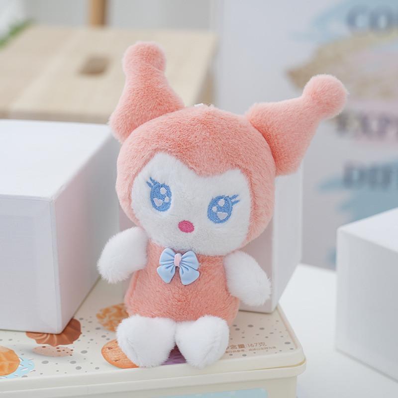 Adorable Plush Cartoon Kuromi Doll Backpack Accessory Cute Bag Charm Keychain