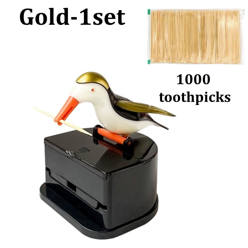 Creative Little Bird Toothpick Dispenser Holder Fun Woodpecker Holder Cute and Funny Bird Shape Toothpick Case for Kitchen