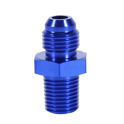 Aluminum AN6 To NPT 14" Fuel Oil Fittings Straight Adaptor Car Blue