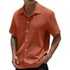 Men's Summer Solid Color Lapel Short-Sleeved Shirt Men's Casual Fashion Short-Sleeved Shirt