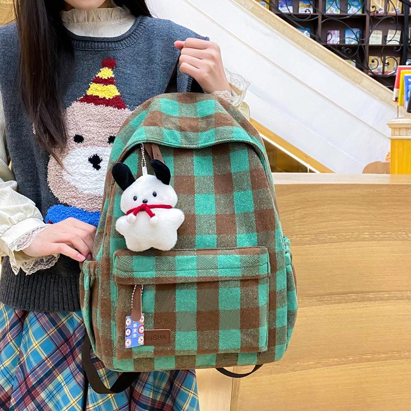 Retro backpack junior high school college student schoolbag women's new casual backpack niche large capacity