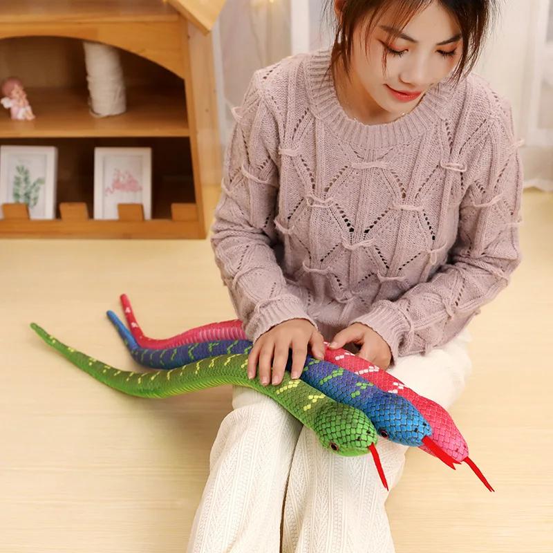 100cm Lifelike Stuffed Snake Plush Toy Simulation Boa Cobra Long Snake Plush Doll Creative Room Decoration Birthday Gifts