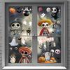 Halloweenská statická okenní dekorace 3D Kostlivec Netopýr Dýně Samolepky na okna Party potřeby