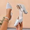 Fashion Baotou Sandals Autumn New Pointed Toe Shallow Mouth One Strap Anti-slip Wear-resistant High Heels