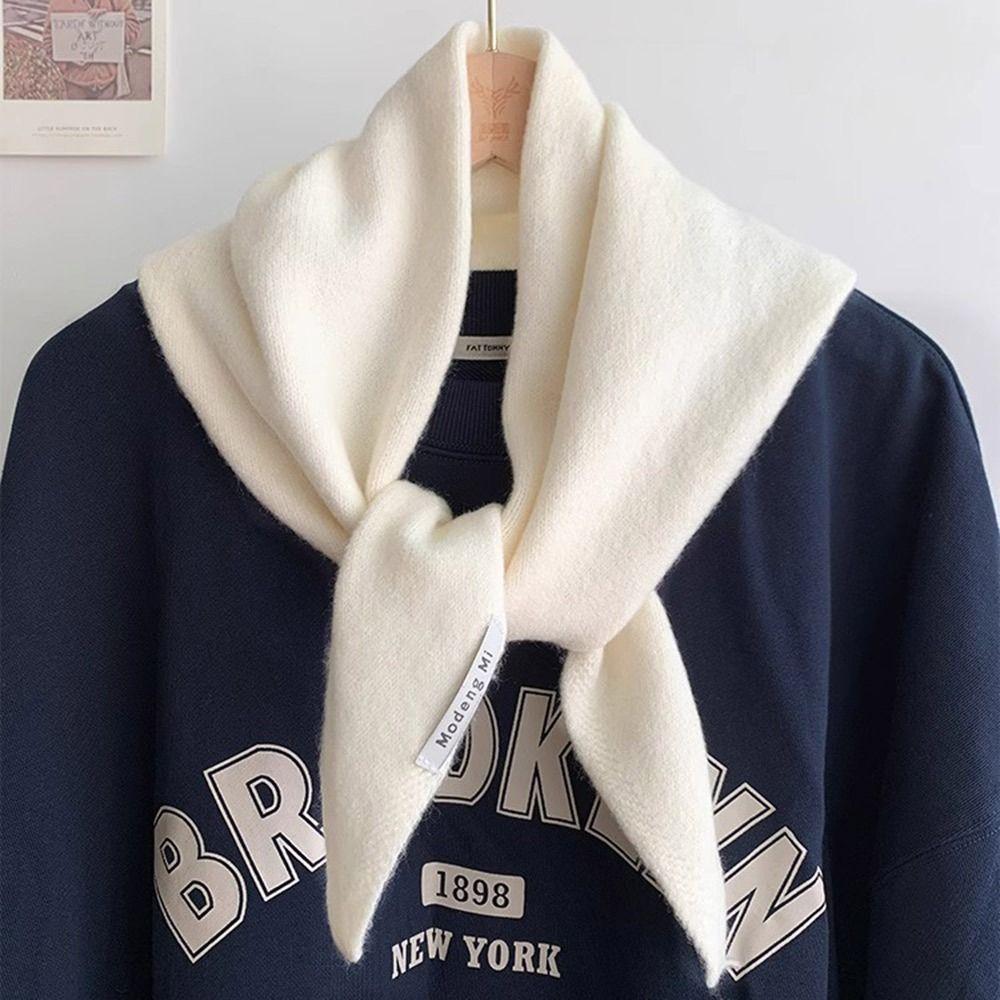 New Wool Knitted Knitted Scarf Multi-functional Warm Triangular Scarf Women Headscarf Winter