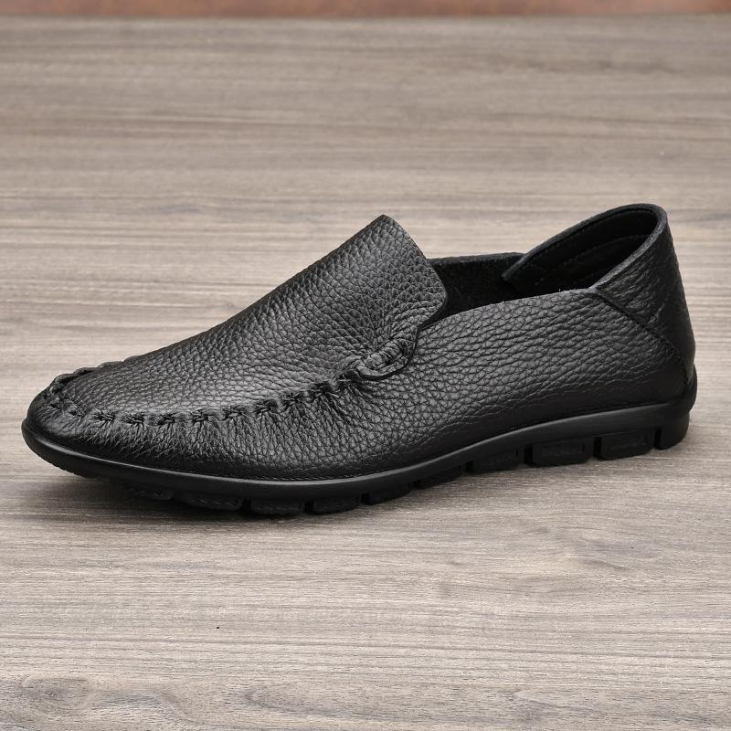 

Туфли из коровьей кожи верхнего слоя, мужские повседневные кожаные туфли, дышащие туфли-бобы на мягкой подошве, британские туфли для вождения, мужские с низким верхом 44