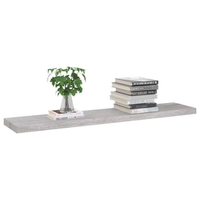 VidaXL Floating Wall Shelves 2 Pcs Concrete Grey 120x23.5x3.8cm MDF