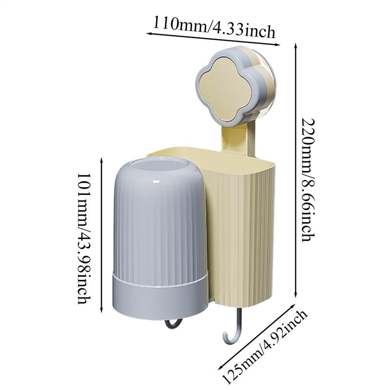 Zahnbürsten-Zahnpasta-Halter mit Becher Saugnapf Mundspülbecherhalter Sicher und Unschädlich Zahnbürsten-Organizer für Hotel Wohnheim