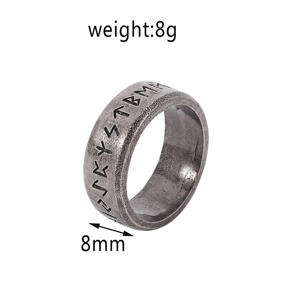 Vintage Viking Ring Odin Norse Rune Jewelry Couple Rings for Men and Women Fashionable Norse Amulet