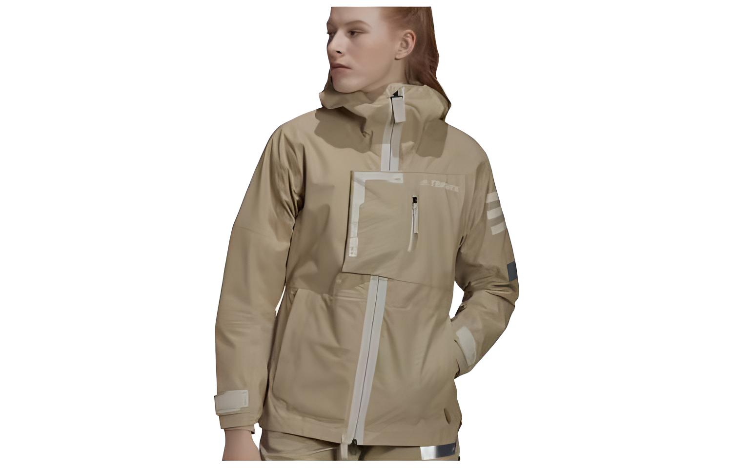 Adidas Jackets Women s Khaki Hooded Moderate Other HB4060 M
