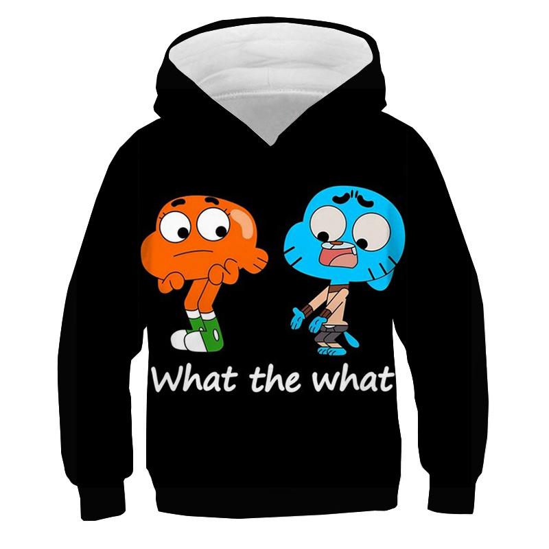 Fashion Kids Clothes The Amazing World of Gumball Hoodie Children Cartoon Pullovers Baby Girls Boys Autumn Hooded Sweatshirts