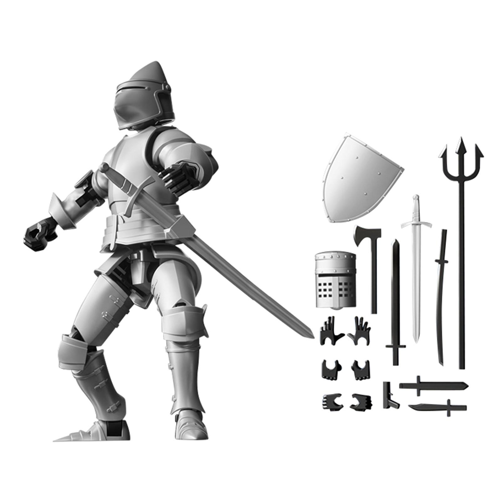 

Четыре магнита шарнир подвижная 3D печатная кукла игрушка, креативный декомпрессионный настольный орнамент One Size серебряный