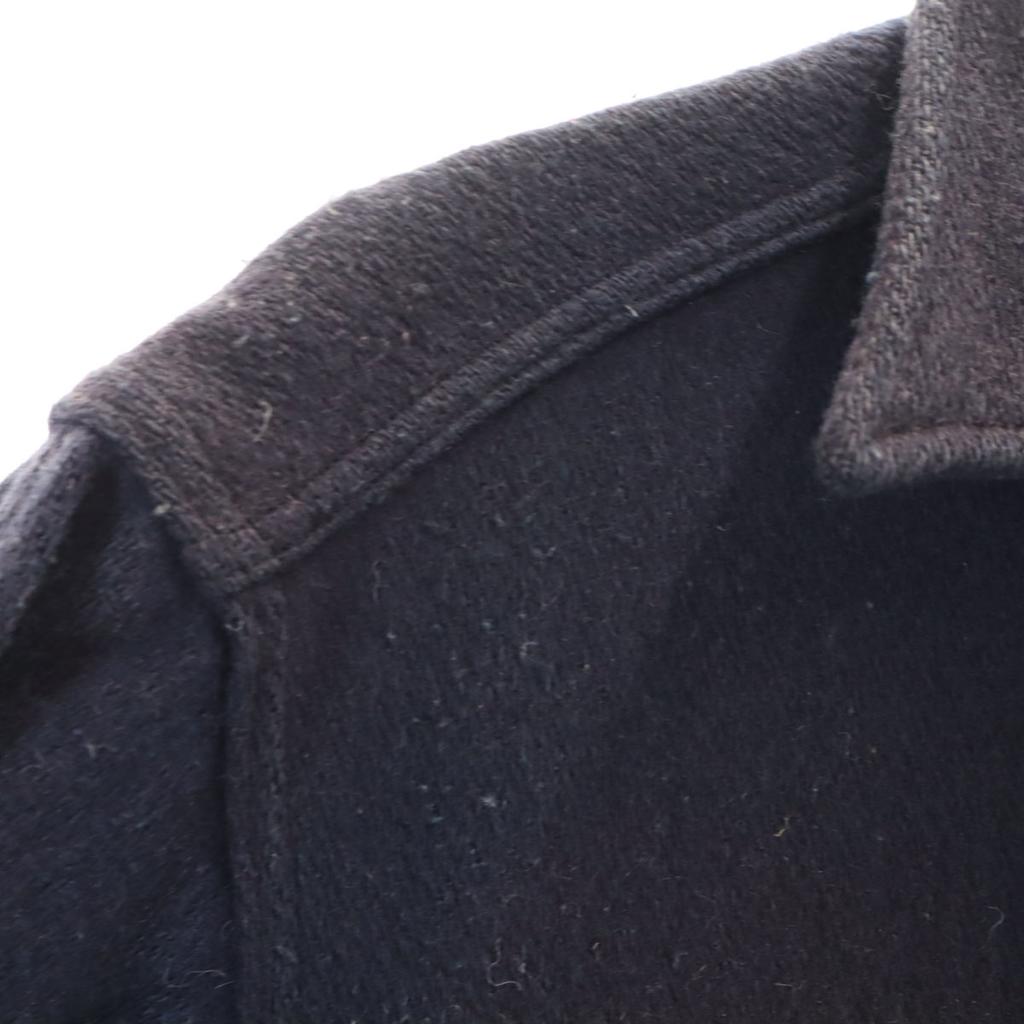 Melton 70s Made In USA Vintage Long Sleeve Wool Shirt M Navy Men's Used