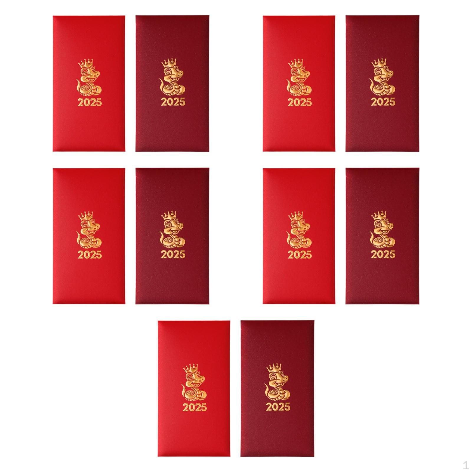 

10 штук Китайский год Красные конверты Змея Хун Бао Традиционные пакеты Поздравительная открытка mixed red