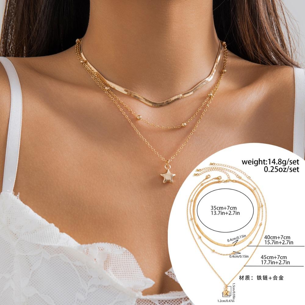 

Fashion Star Necklace Set Temperament Metal Necklace New Fine Chain