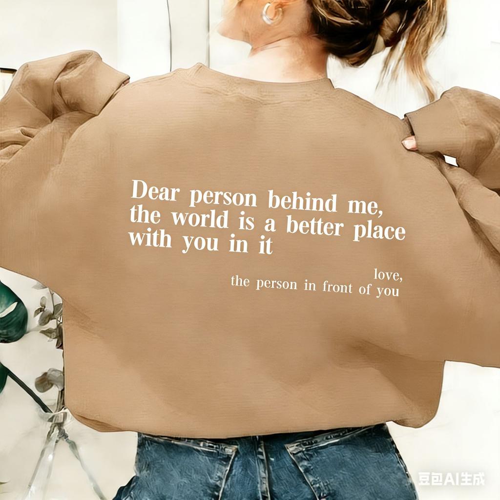 Popular you are enough dear people casual crew neck long sleeve printed fleece sweater