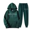 Nuovo set di felpe da donna MILANO, trendy europeo e americano, taglie forti, foderato in pile, nuova felpa da donna alla moda con stampa di lettere