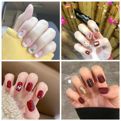 Weihnachts-Nagelaufkleber für Herbst und Winter für Mädchen, wasserfest, abreißbar und einfach anzuwenden