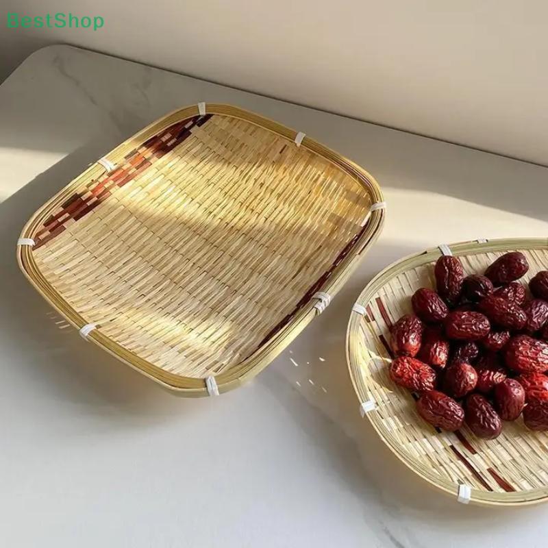 Bamboo Woven Pastry Trays, Small Baskets, Tea And Fruit Baskets, Traditional Chinese Handmade Baskets