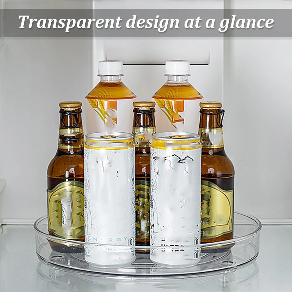 1-10Pcs Clear Turntable Storage Tray Multifunctional Spice Rack Cosmetic Storage Tray Cabinet Refrigerator Kitchen Storage Rack