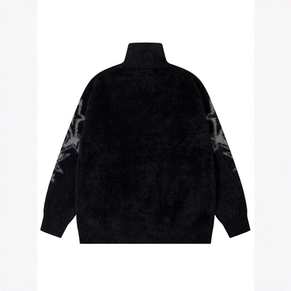 2024 Autumn/Winter Abstract Jacquard Loose Knit Cardigan for Men & Couples - Stylish & Unique