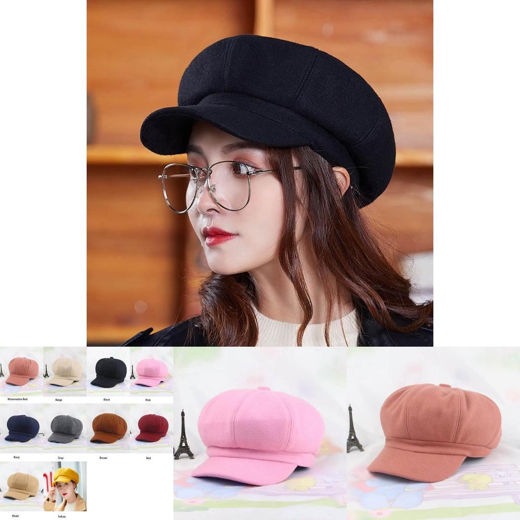 Elegant And Timeless Women Vintage Solid Wool Gatsby Newsboy Octagonal Hat For All Occasions