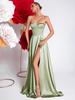 European & American Satin Fabric High-End Slimming Sling Evening Dress