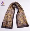 [BYSIFA] Winter Coffee Men Long Scarves Printed  New Design 100% Pure Silk Scarf  Autumn Winter Top Grade Silk Neck Scarves