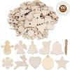 10pcs DIY Wooden Christmas Balls Decoration Round Craft Baubles Tags Hanging Ornament for Christmas New Year Pendant Decor