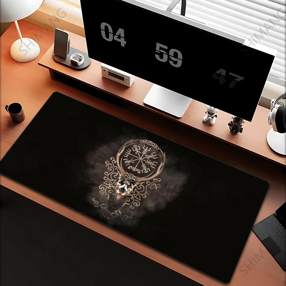 Viking Vegvisir Logo Mauspade INS Trend Groß Verdickt Mauspade Übergröße Gaming Tastatur Notebook Tischmatte für PC Computer